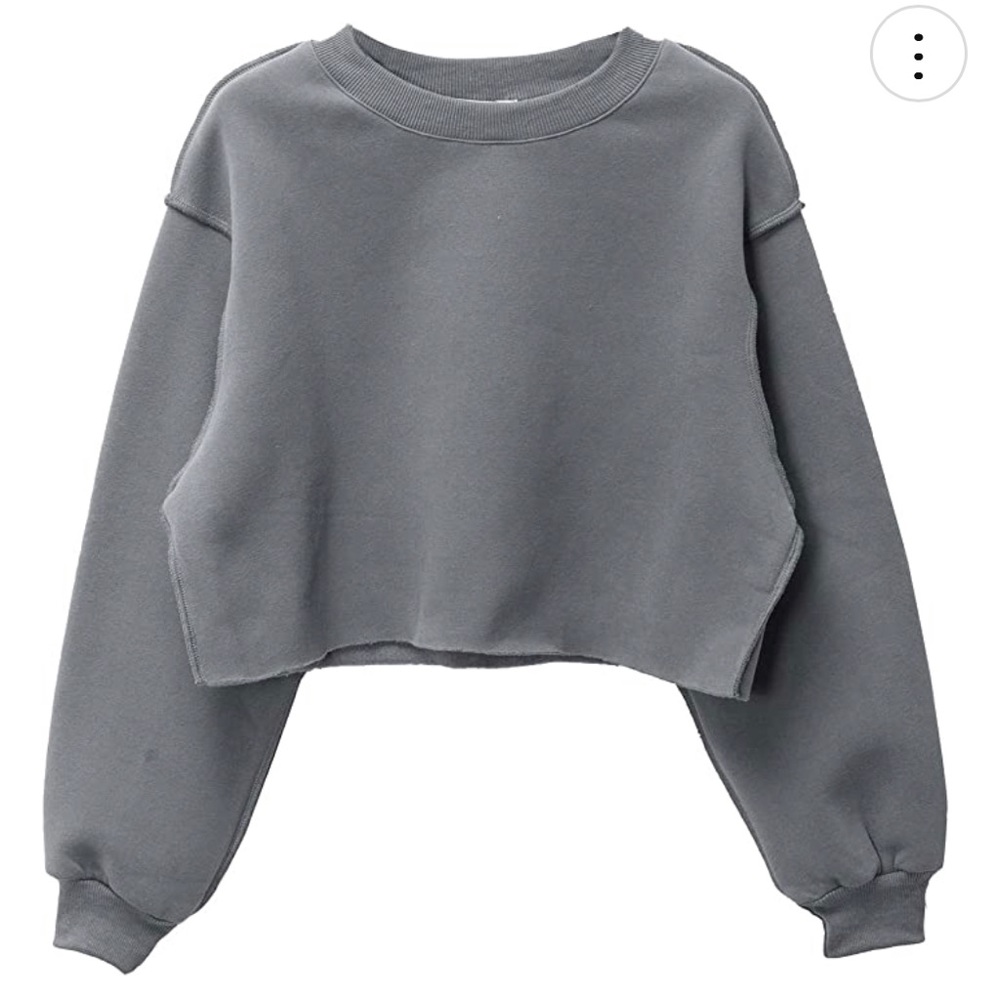 Women Cropped Sweatshirt Long Sleeves Pullover Fleece Crop Tops